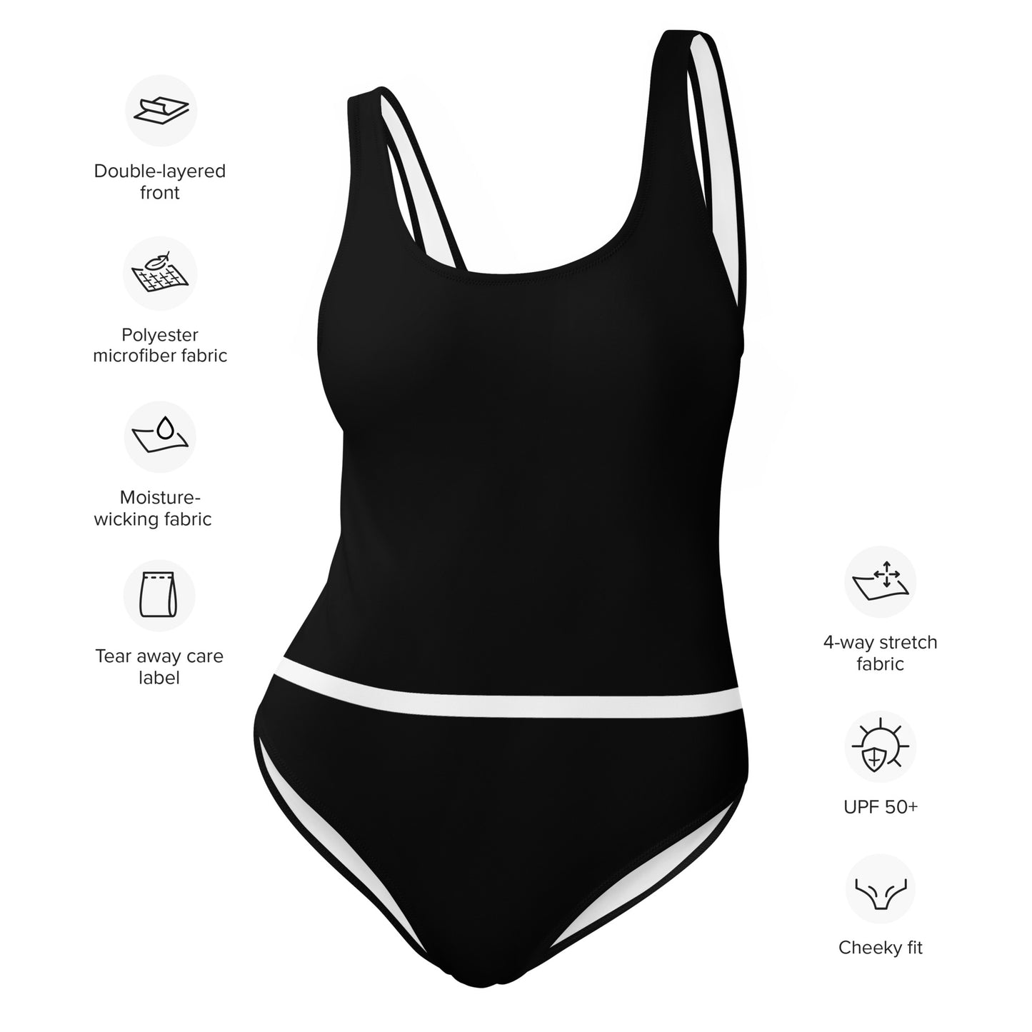 Yacht Club Series | TGL | Fit Life Wear | One-Piece | Swimsuit | Basic Black