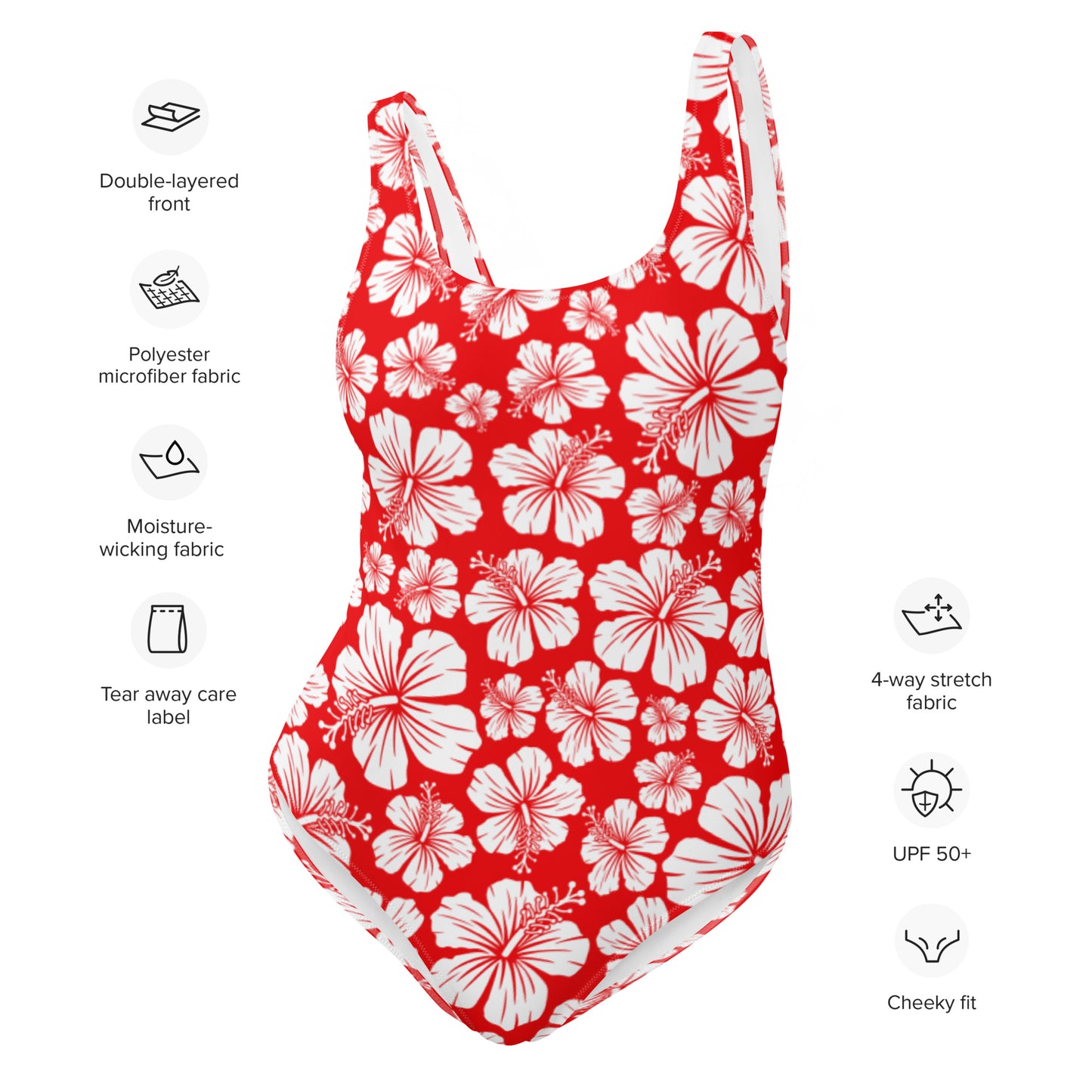 One-Piece Swimsuit Orchid - Red-White2025